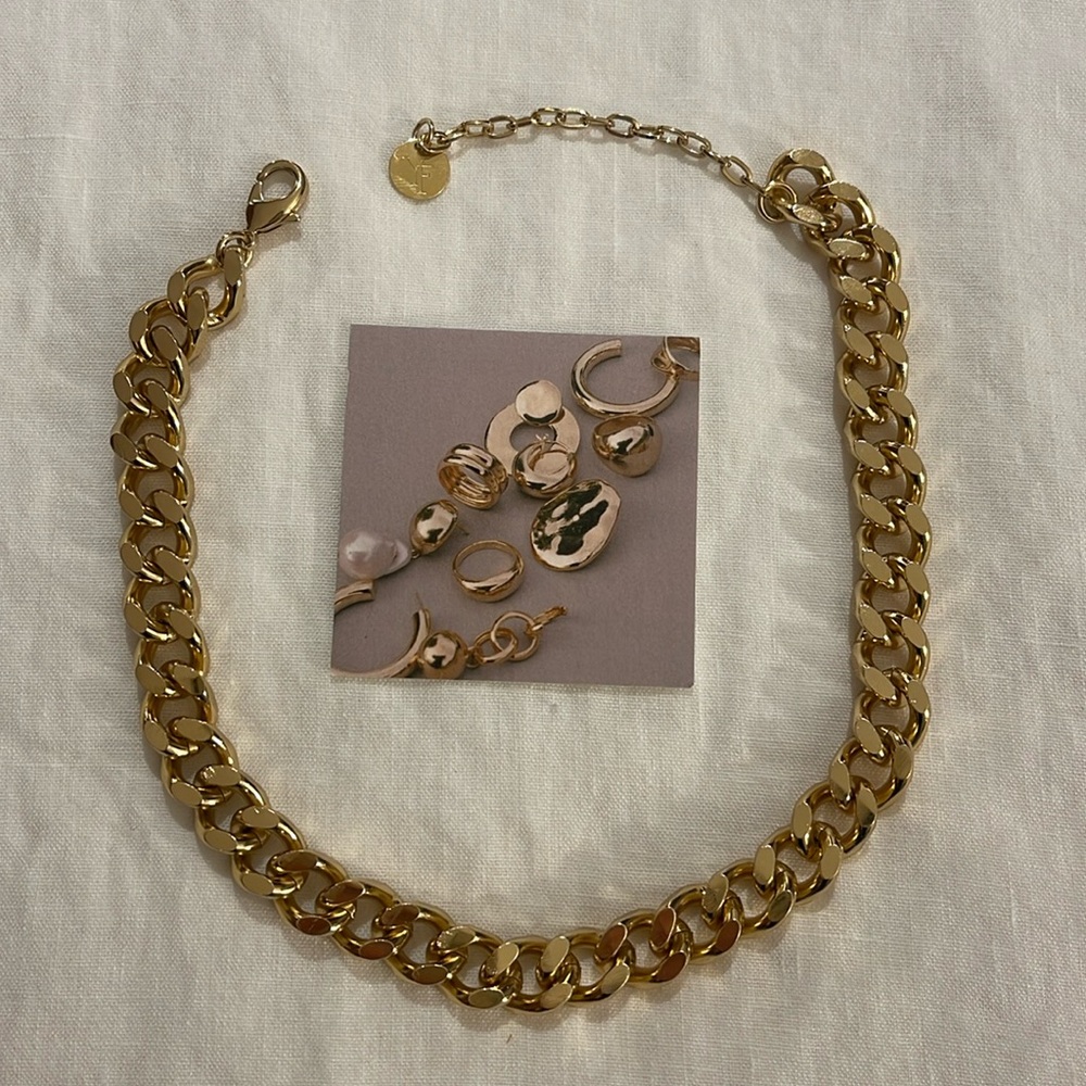 Gold Young Frankk necklace. NWT